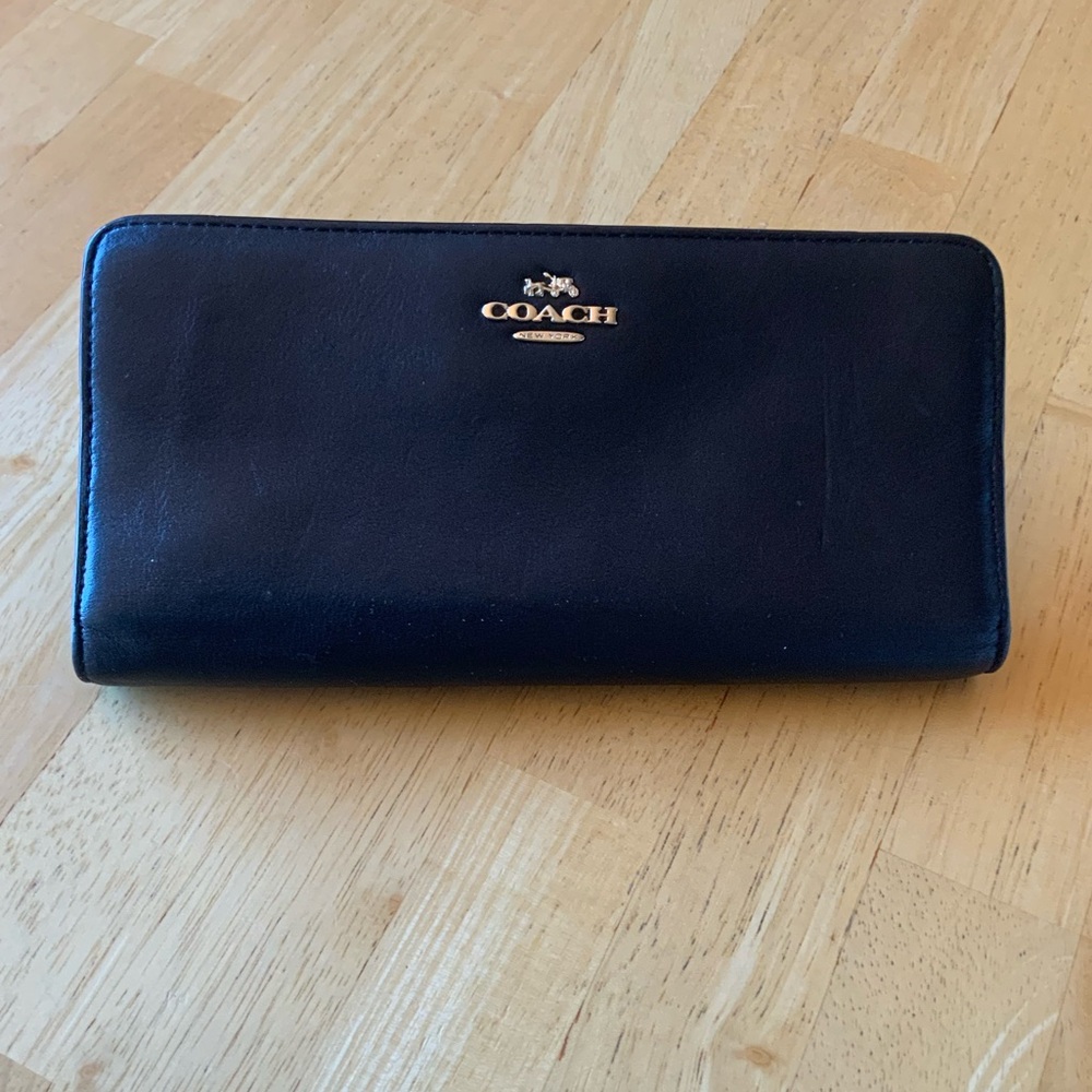 Coach 51936 Skinny Calf Leather Wallet Black